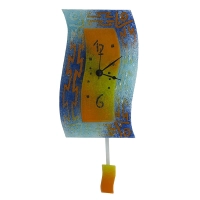 Picture Extra wall clock in orange with classic decoration