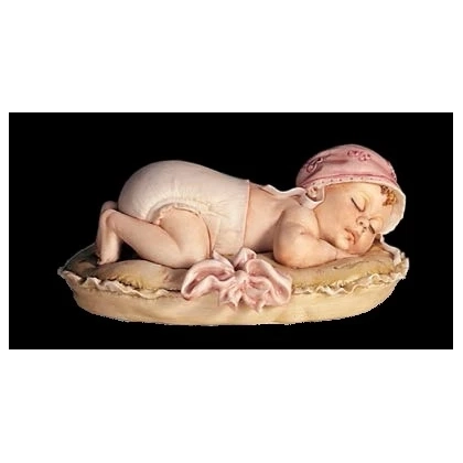 Zdjęcie Dziewczynka śpiąca na poduszce - włoska porcelanowa figurka
