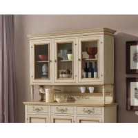 Picture Beautiful 3-door raised display cabinet with decorated shelf - for sideboard - Zanini