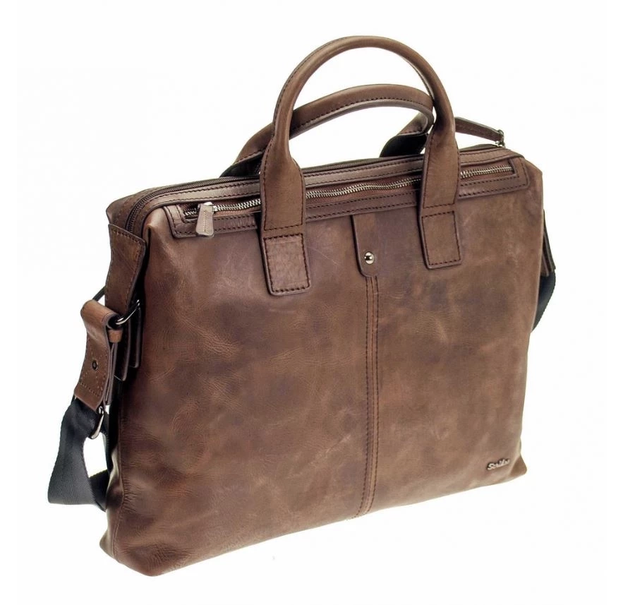 picture 2 Bolso para portátil de piel marrón oscuro
