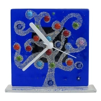 Picture Tree table clock in the style of Gustav Klimt - blue