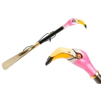 Picture Beautiful, stylish black shoe horn with a flamingo-shaped handle - Pasotti