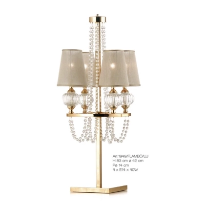 Zdjęcie Stylowa lampa stołowa Flambeaux z koralikami ze szkła Murano – Il Paralume Marina