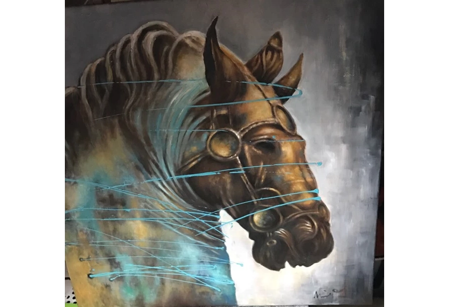 obrazek 1 Obraz olejny Koń rzymski 90x90
