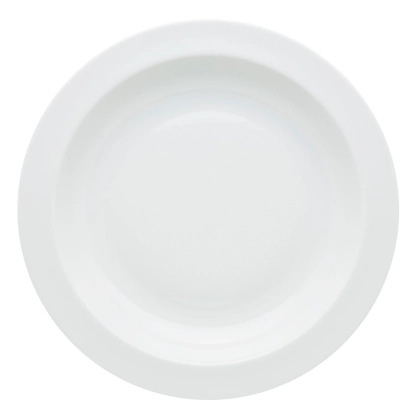 Zdjęcie Biały głęboki okrągły talerz z kolekcji Spirit White z delikatnym reliefowym ornamentem - Vista Alegre