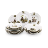 Bild Stilvolles 18-teiliges Porzellanteller-Set mit Jagdmotiven – Leander