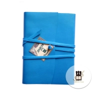 Picture Beautiful blue leather notebook - Legatoria Koine