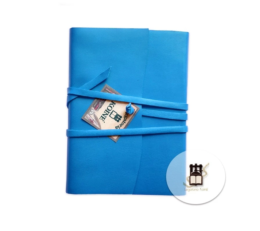 picture 1 Beautiful blue leather notebook - Legatoria Koine