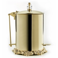 Picture Unique brass waste bin with cover and Swarovski knob for the bathroom – 3SC
