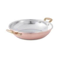 Bild Schmorpfanne mit 2 Griffen aus glatt verzinktem Kupfer, ø 36 cm - Cu Artigiana