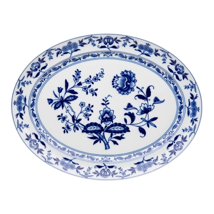 Zdjęcie Duży owalny talerz z porcelany Margão inspirowany klasyczną porcelaną „India Company” - Vista Alegre