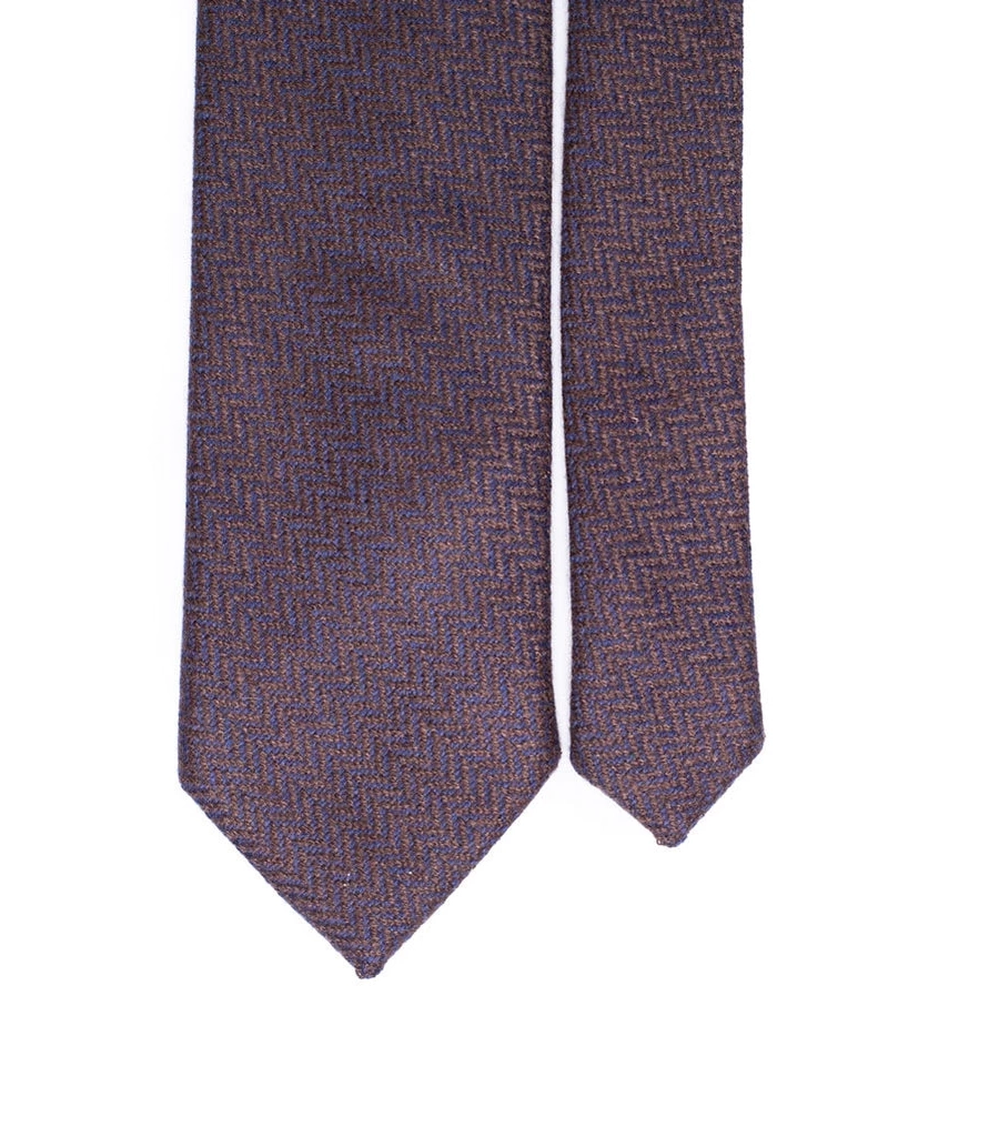 picture 2 Classic, brown silk tie with wool