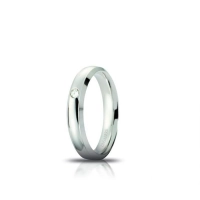 Picture Stylish wedding ring made of white gold with diamonds weighing 0.03 ct. length 4mm