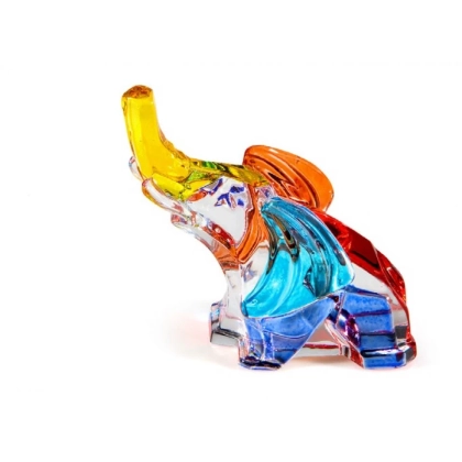 Zdjęcie Kolorowa figurka słonia wykonana ze szkła murano