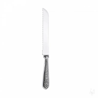 Picture Stylish silver bread knife with a serrated blade - Zaramella Argenti