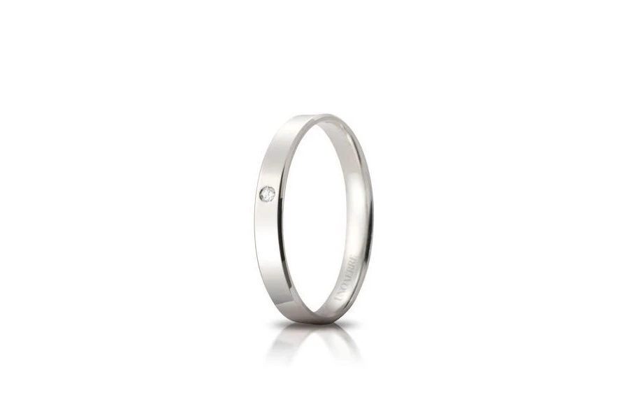 picture 1 Classic wedding ring with a 3mm diamond