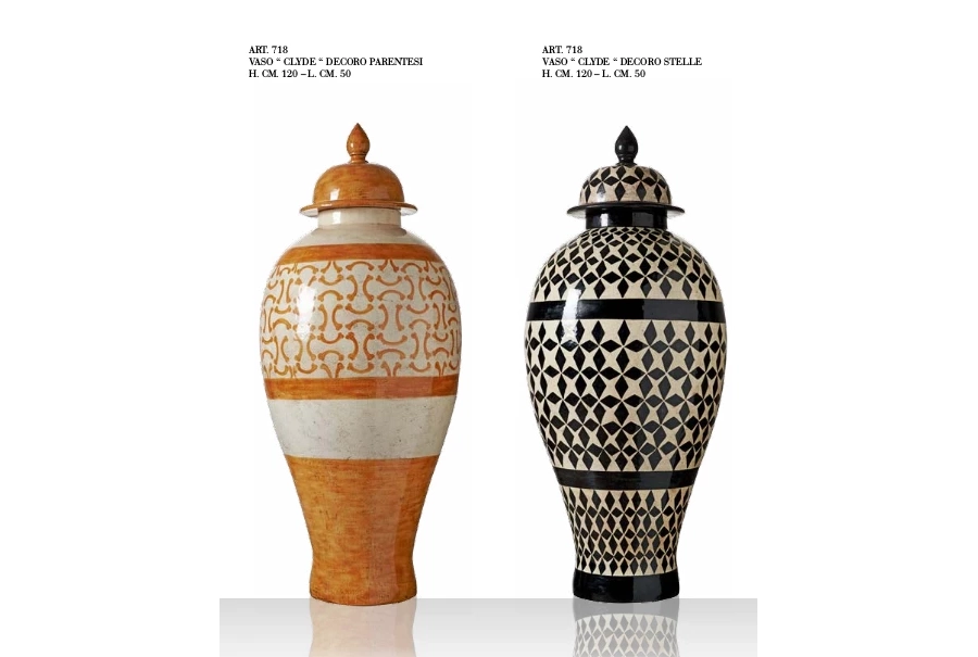 picture 2 Ceramic Clyde vase with a lid with a geometric pattern