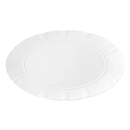 Zdjęcie Porcelanowy mały owalny talerz z nowoczesnej i eleganckiej kolekcji Crown White - Vista Alegre