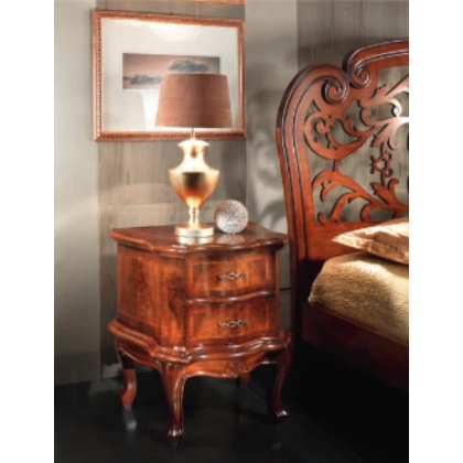 Zdjęcie Elegancka szafka nocna w stylu antycznym z drewna orzechowego 67x42x69