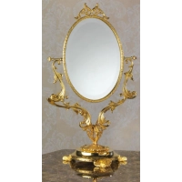 Picture Oval mirror on a gilded bronze base