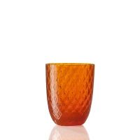 Picture Italian orange water glass made of Murano glass