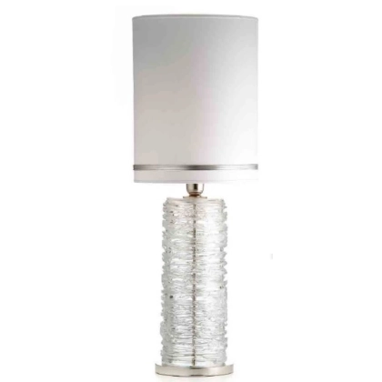 Zdjęcie Przezroczysta lampa stołowa ze szkła Murano z białym kloszem - Il Paralume Marina