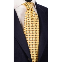 Picture Men's tie in pastel yellow color with small leaves
