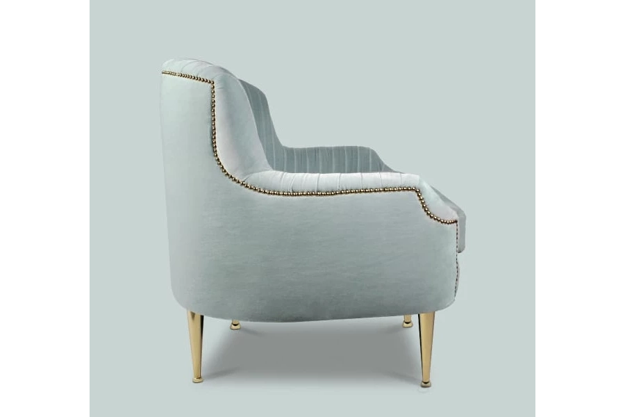 picture 3 Stylish armchair - brass legs - Ottiu