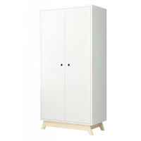Picture MADAVIN two-door wardrobe for a children's room with birch legs - Mathy by Bols