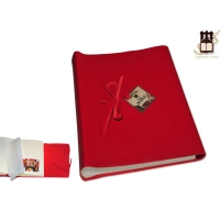 Picture Red leather photo album - Legatoria Koine