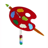 Picture Wall clock Red painting palette