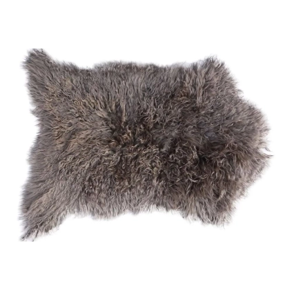 Picture Dark gray Angora goatskin rug