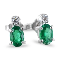Picture Unique Italian earrings with emeralds and diamonds