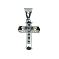 Picture A wonderful double cross with onyx and zircons