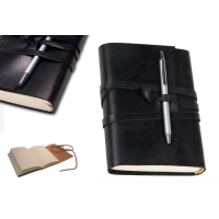 Picture Black elegant notebook - Leather