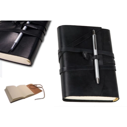 Zdjęcie Czarny elegancki Notes - Skóra