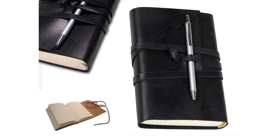 picture 1 Black elegant notebook - Leather