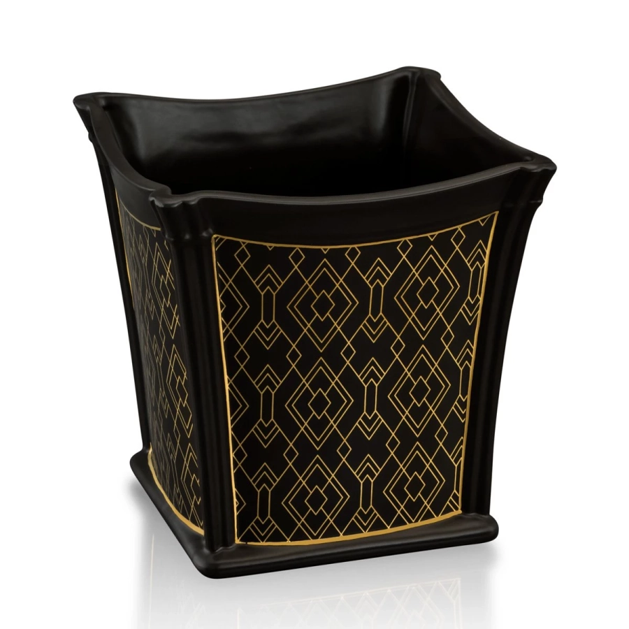 Bild 1 Ceramic square decorative flowerpot container with a geometric pattern – Ahura