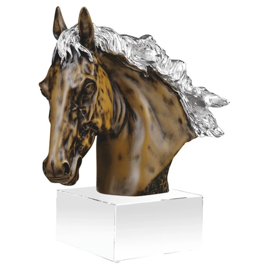 Bild 1 Versilberte Statuette mit Pferd