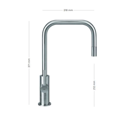 Picture A prestigious faucet with a pull-out spout made of stainless steel