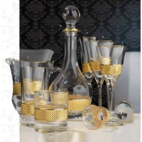 Picture Italian set of gold-plated alcohol products