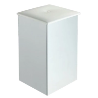Picture Taburete con contenedor fabricado en ecopiel y acero inoxidable - Stilhaus