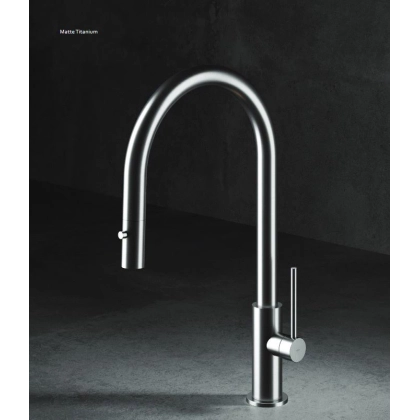 Picture Original kitchen faucet made of matte solid stainless steel