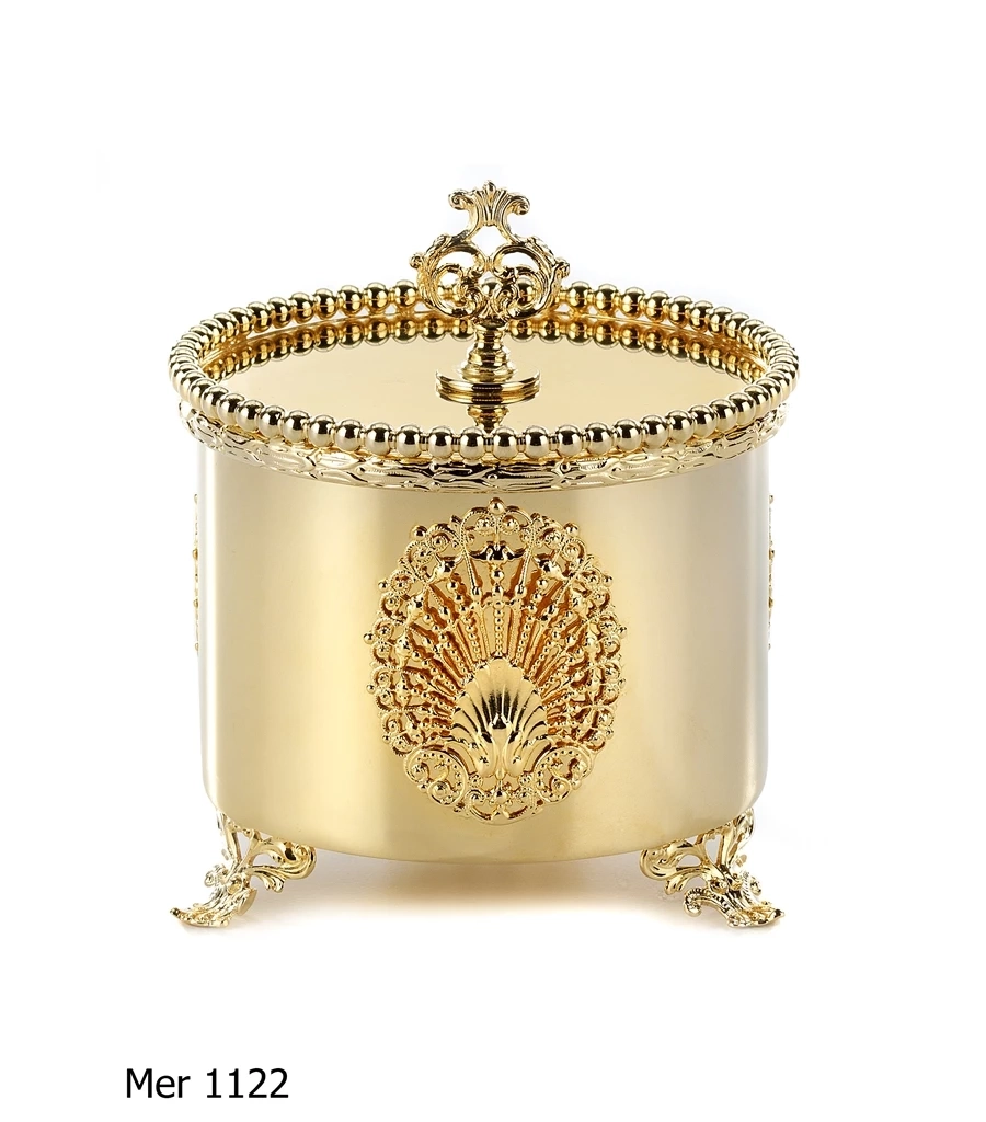 picture 1 Gold-plated bronze powder container