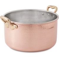 Picture Deep copper pot - 2 handles, Ø 20 - Cu Artigiana