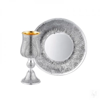 Picture Set - silver Elijah cup with a beautifully decorated plate - Zaramella Argenti -
