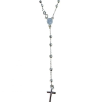 Picture Cadena de rosario de 45 cm con vetas brillantes de Italia
