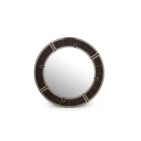 Picture Italian large classic mirror with brass lapis inserts for luxurious interiors - Bianchini