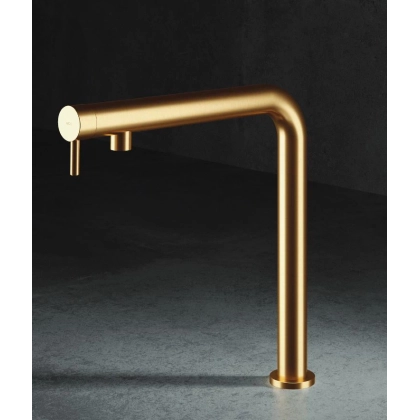 Picture An elite kitchen accessory in the form of a single-lever stainless steel faucet