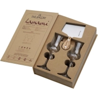 Picture A fantastic set of 2 glasses and a chocolate knife